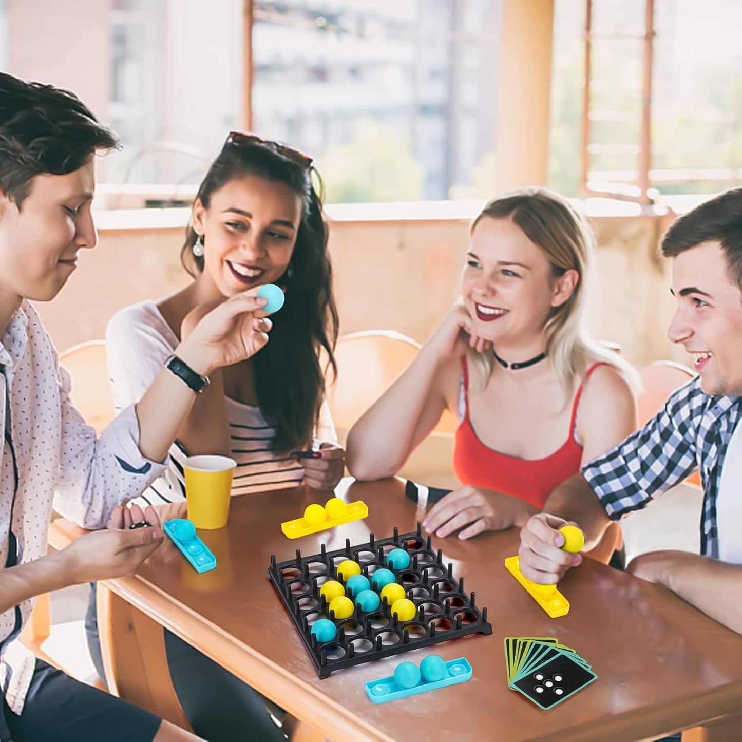 LANBOUY Bounce Ball Party Game, Table Top Games Family Party Jumping Connect Tabletop Board Toys Bounce Battle Ball Game, Funny Tabletop Toys for Adults and Kids