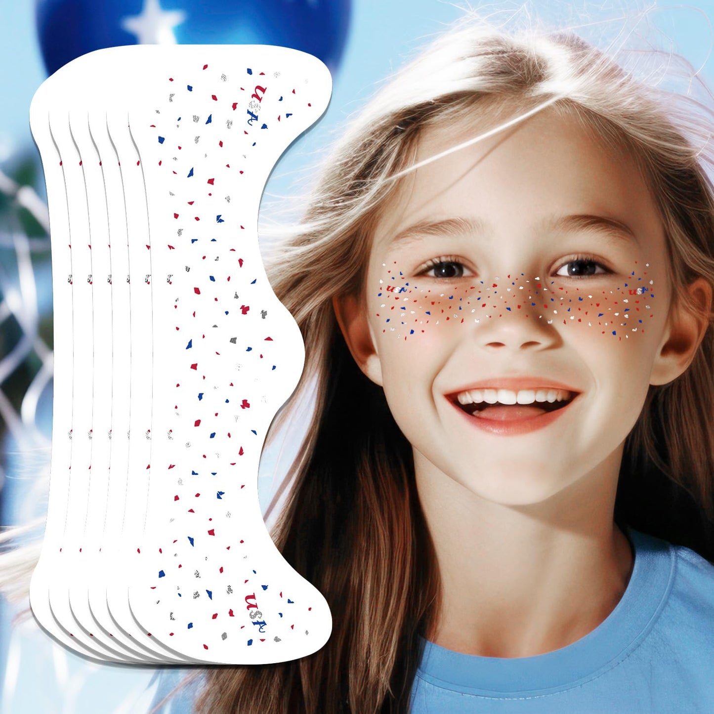 Pride Freckles Face Tattoo - Rainbow Butterfly & Glitter Temporary Tattoos | Waterproof LGBTQ+ Face Sparkles for Pride Parade, Festival Celebrations (8 Sheets)