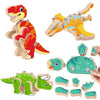 Dinosaur Building Blocks Wooden Dinosaur Toys for Kids 3-5 Years Old Boys and Girls Toddlers Fine Motor Skills Montessori Puzzles Take Apart Building Toys Ages 4-8 Children Educational Birthday Gift