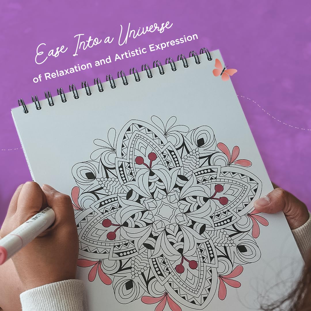 Mandala Coloring Book for Adults with Thick Artist Quality Paper, Hardback Covers, and Spiral Binding by ColorIt