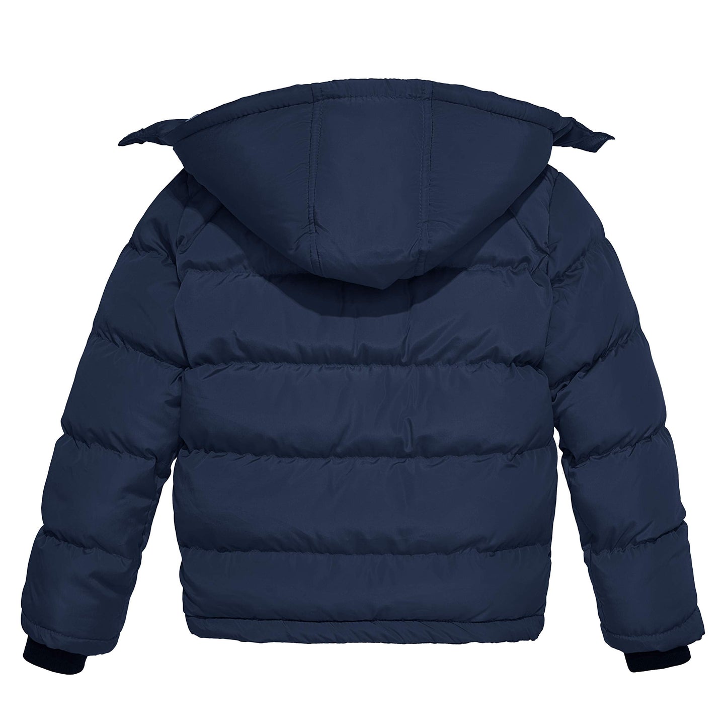 wantdo Boy's Waterproof Winter Coat Fleece Puffer Jacket with Hood Navy Size 6-7