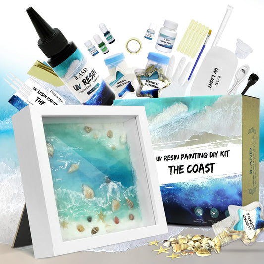 iland Crafts for Adults of Resin Art Kit as DIY Crafting Beach Ocean Themed Gifts Adult Girls Night Crafts Making or Date Night Painting Kit for Couples Also Mothers Day Gifts for Mom & Crafty Women
