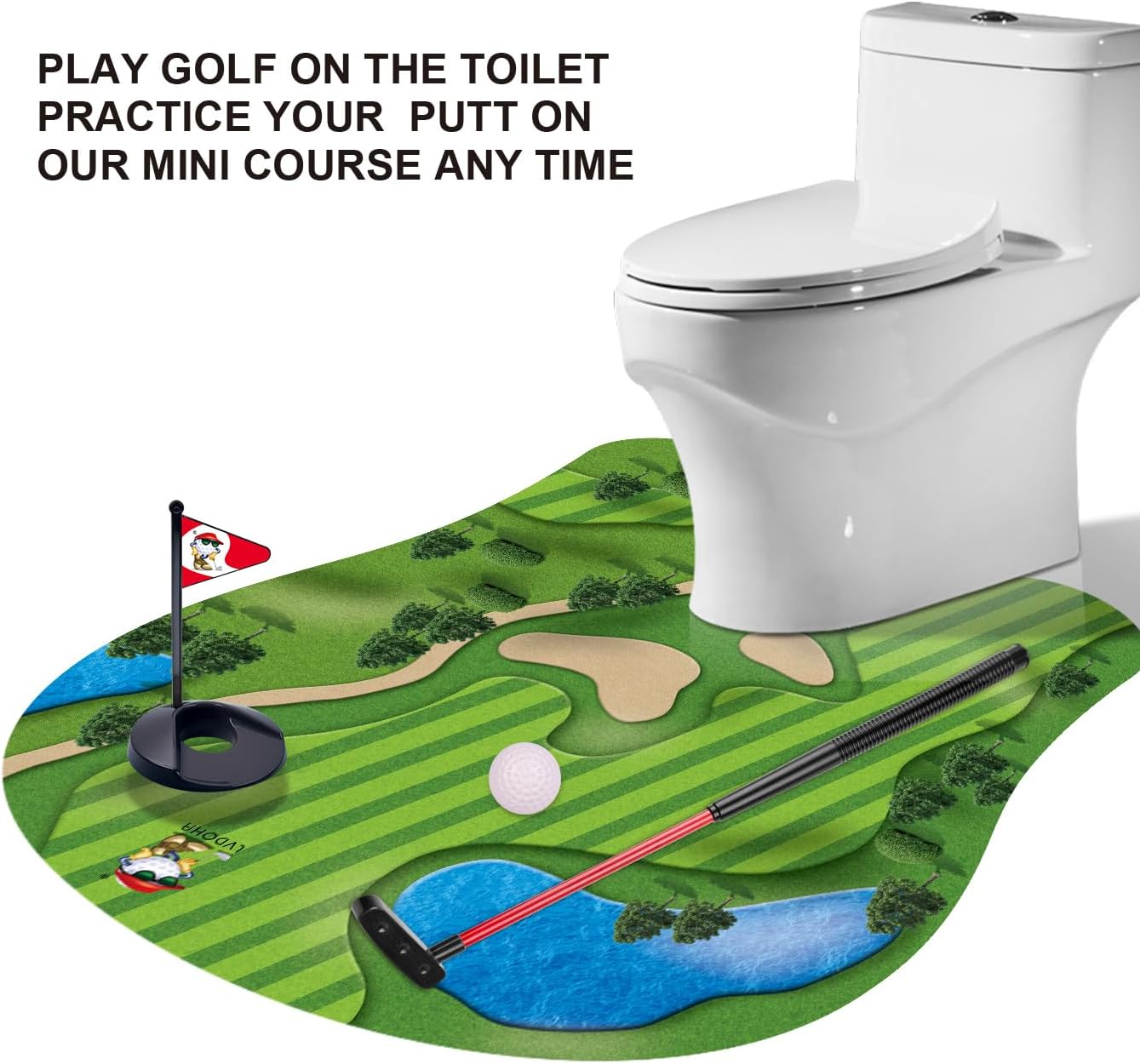Toilet Golf, Toilet Golf Game Mini Golf - Gag Gifts for Men - Funny Dad Gifts, Funny Gifts for Men Boyfriend Brother, White Elephant Gifts for Adults