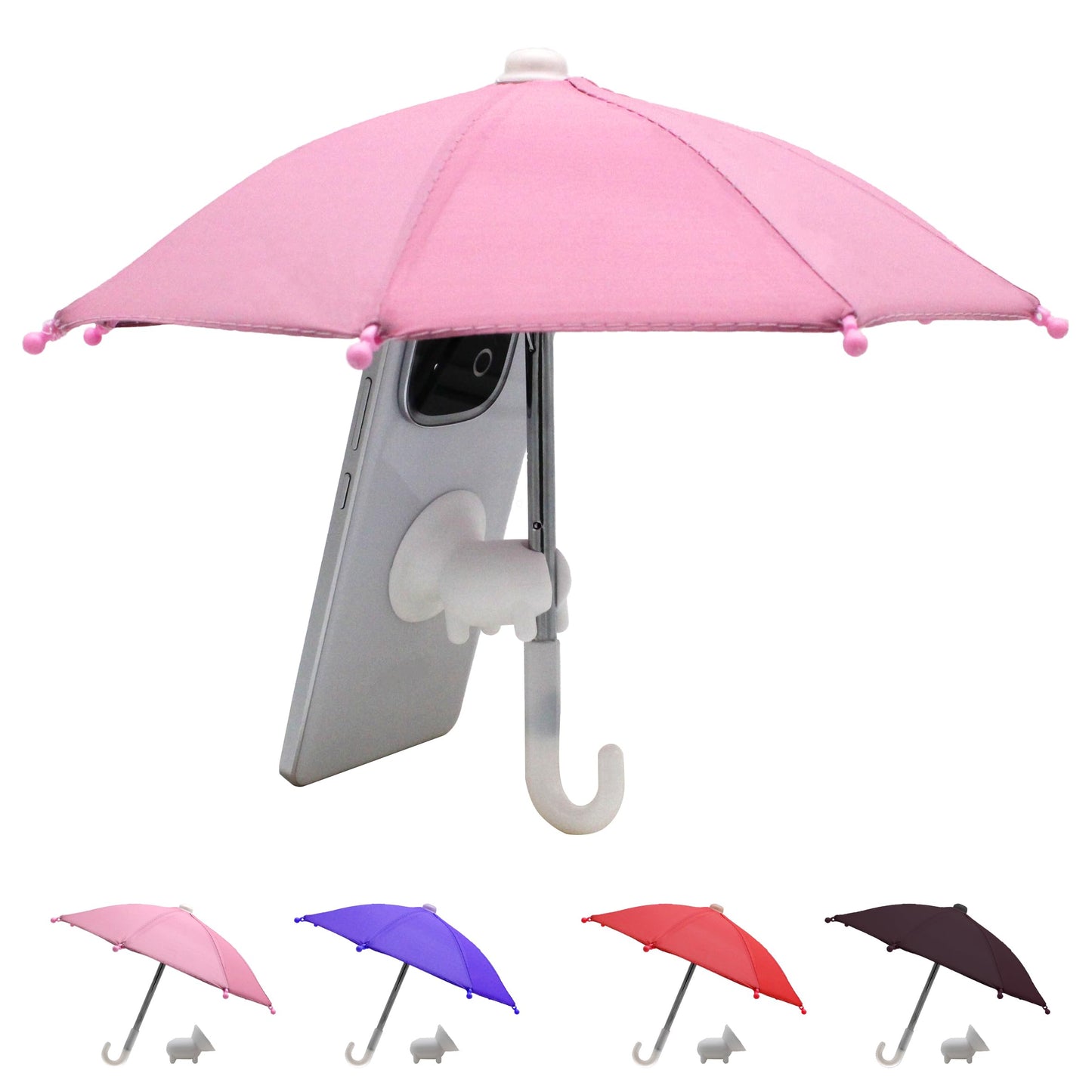VKSG Phone Umbrella for Sun, Magnetic Phone Sun Shade Shield Umbrella, Universal Phone Parasol Sun Blocker Cover Visor for Beach Pool Outdoor Photo Watching Shooting Phone Anti-Glare(Pink)