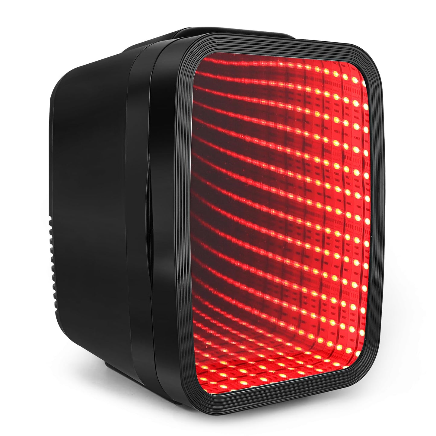 FANSEXPERT Mini Fridge, 4 Liter/6 Cans Small Refrigerator With Dimmable LED Light,AC/DC Portable Mini Cooler and Warmer, Gaming Small Fridge for Bedroom,Office,Gaming Room and Car (Black)