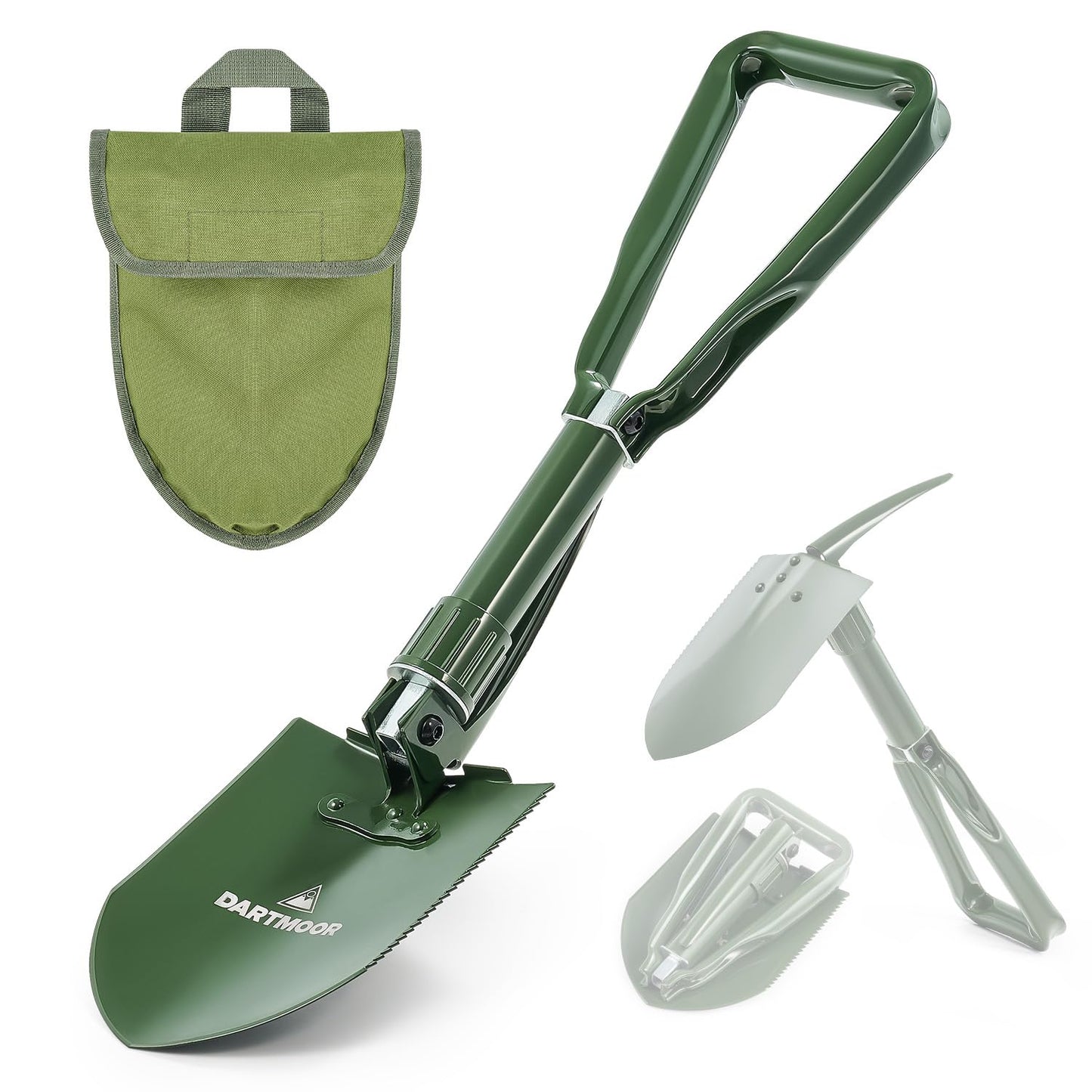 DARTMOOR Mini Folding Shovel High Carbon Steel, Portable Lightweight Outdoor Tactical Survival Foldable Mini Shovel, Entrenching Tool, Camping, Hiking, Digging, Backpacking, Car Emergency