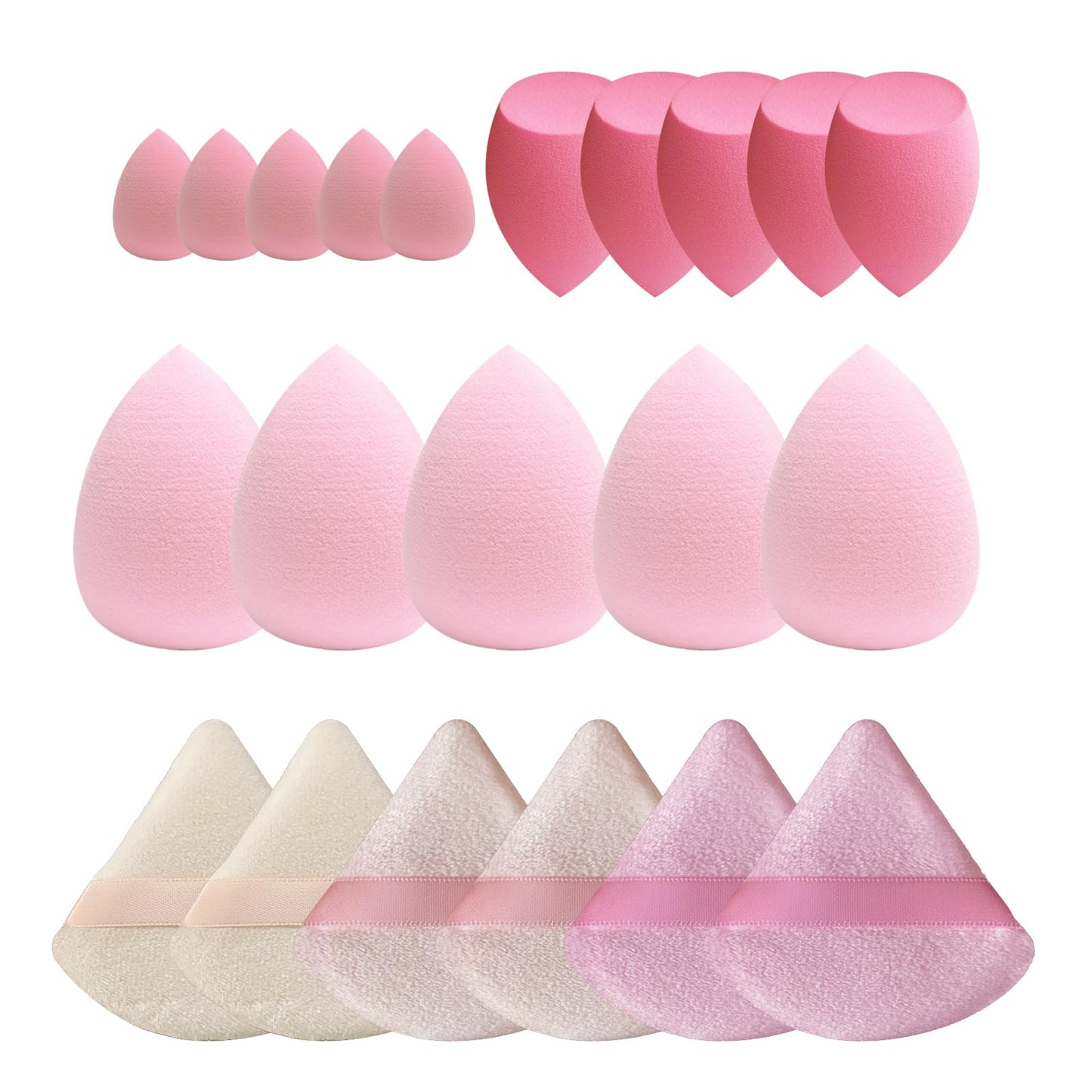GFOUNS 21 pcs Beauty blender Makeup Sponge Bulk:Blender Sponges 21 Pcs for Liquid, Cream, and Powder, Multi-colored Pink make up sponges for foundation