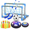 HopeRock Soccer Toys 2 Pack Hover Soccer Ball Toys Indoor Soccer Set with LED Lights, Soft Foam Bumpers, Air Floating Soccer Gifts for Kids Boys Girls Ages 3-12