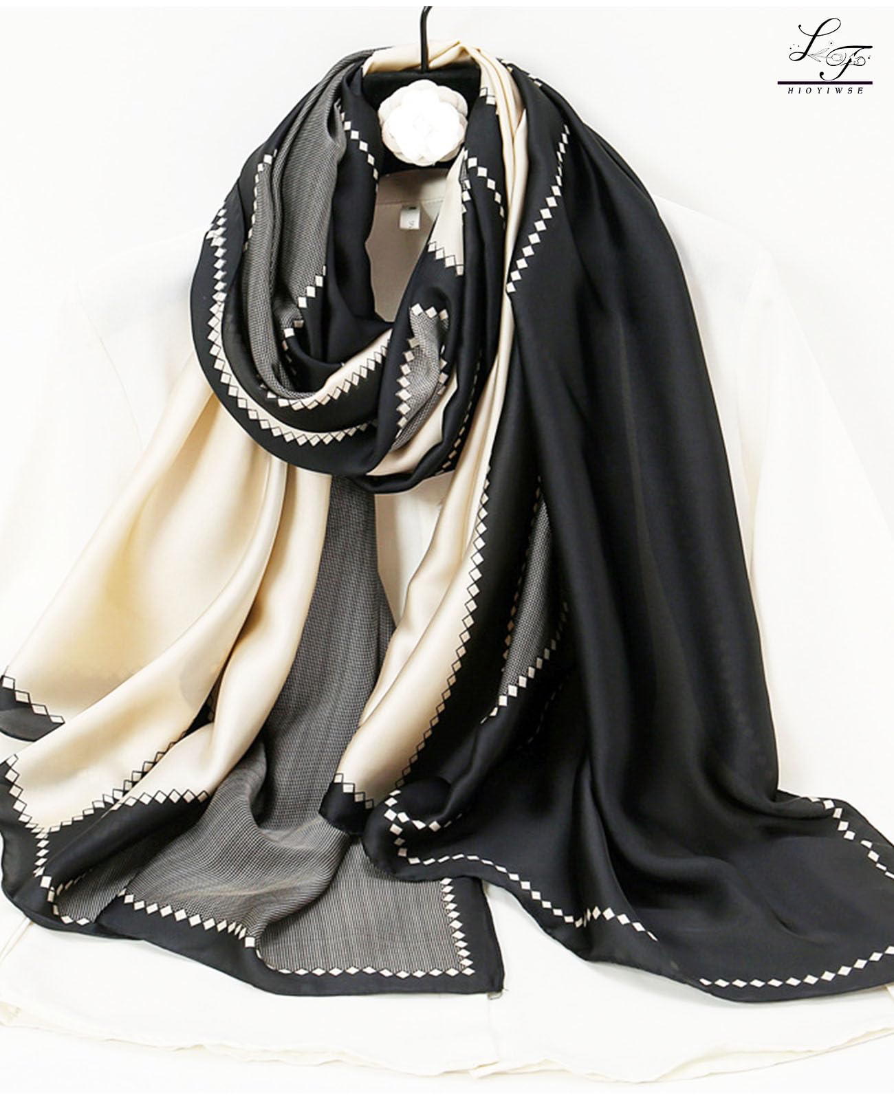 Hioyiwse Shawl Scarf For Women Lightweight Scarves Floral Pattern Formal Evening Dressesformal Shawl Summer Wraps Fashion Present E5