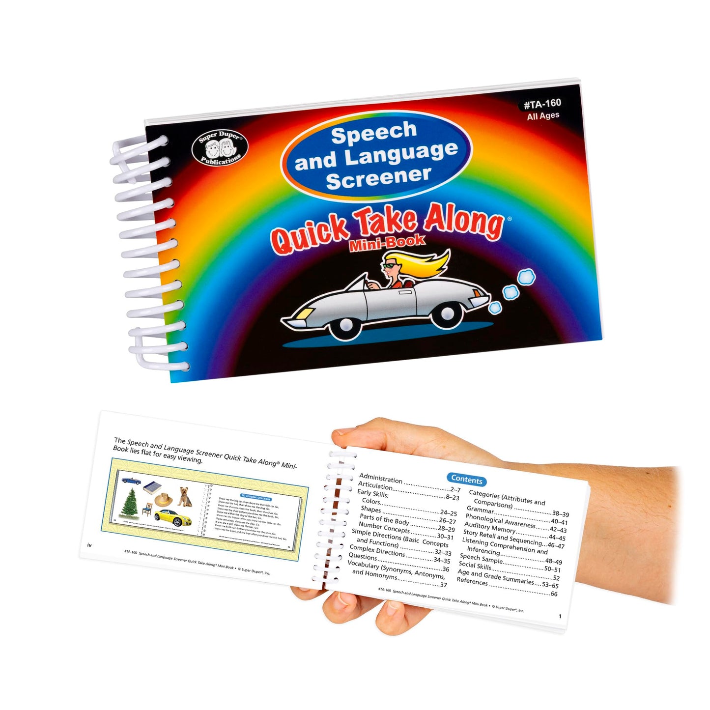 Super Duper Publications | Speech and Language Screener Quick Take Along® Mini-Book | Educational Learning Resource for Children