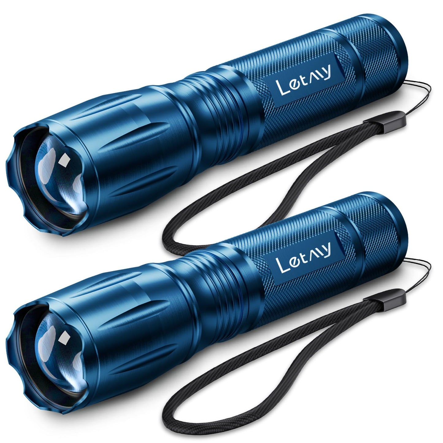 LETMY Tactical Flashlight S2000-2 Pack Bright Military Grade LED Flashlights High Lumens - Portable Handheld Flash Light, 5 Modes Zoomable Waterproof Flashlights for Home Emergency Camping Outdoor