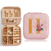 Smileshe Personalized Gifts for Mom Mothers Day, Birthday Gifts, Graduation Gifts for Girls Fashion, Travel Gifts for Teen Girls Trendy Stuff, Velvet Jewelry Box with Flower, Letter J, Pink