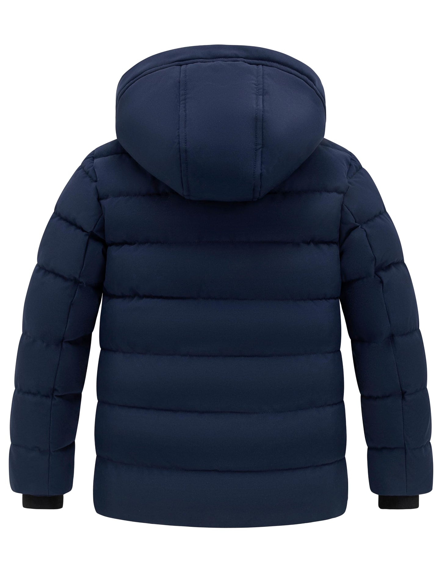 wantdo Boys' Warm Winter Coat Waterproof Puffer Jacket with Hood Navy 10-12