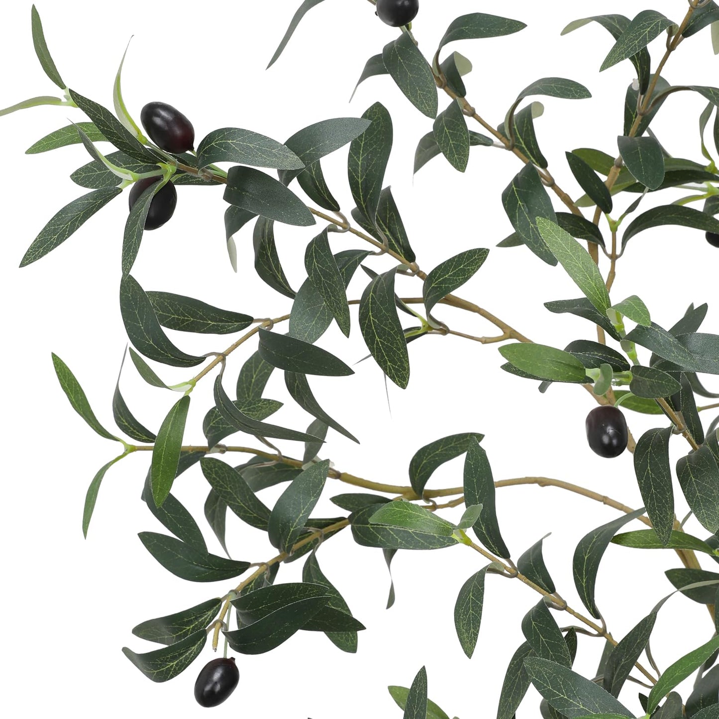 JUSTOYOU Olive Trees Artificial Indoor, 7FT Tall Faux Olive Tree Artificial Plants Potted Tree with Wood Branches and Fruits for Living Room Bedroom Modern Home Decor