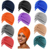 10 PCS Stretchy Turban Caps for Women, Chemo Head Wraps, Cancer Headwear, Twisted India Hats, Assorted Colors