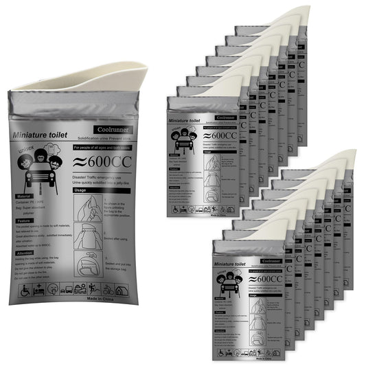 Coolrunner Disposable Urine Bags, 8/12/20/50 Pack Camping Pee Bags for Men Women, Disposable Urinals Vomit Bags for Travel Urinal Toilet Traffic Jam Emergency Portable Toilet for Kids, Patient