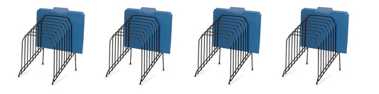 Officemate Large Incline 8 Compartment Wire Caddy, Black, 8.5 x 10.375 x 12.625 Inches