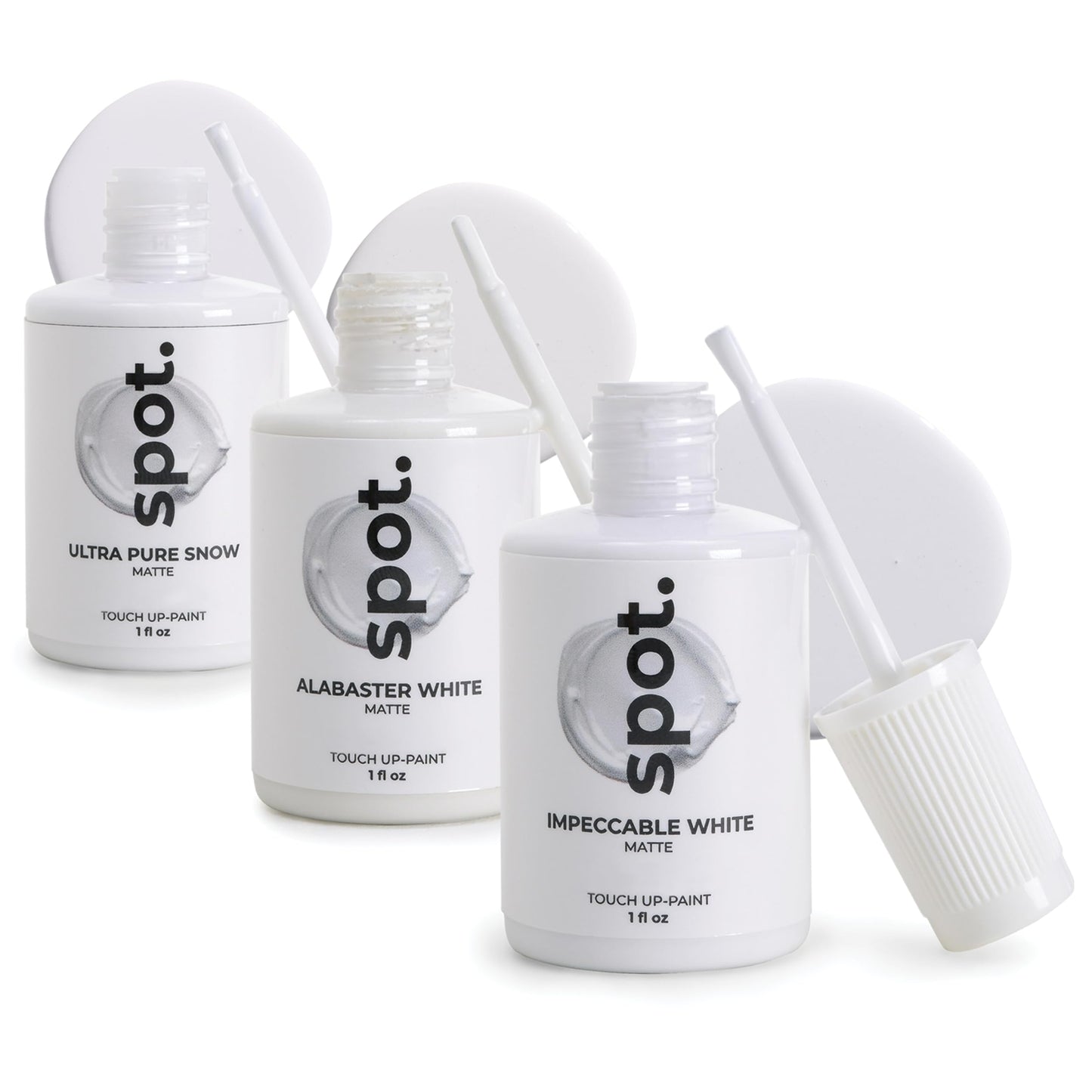 spot. Touch-Up Paint | Matte Finish for Cabinets, Walls, Doors & Furniture | Multi-Tone White Repair Kit | Quick-Dry, Self-Priming, Low-Odor, Eco-Friendly | No-Sanding or Primer Needed | 3 Pack