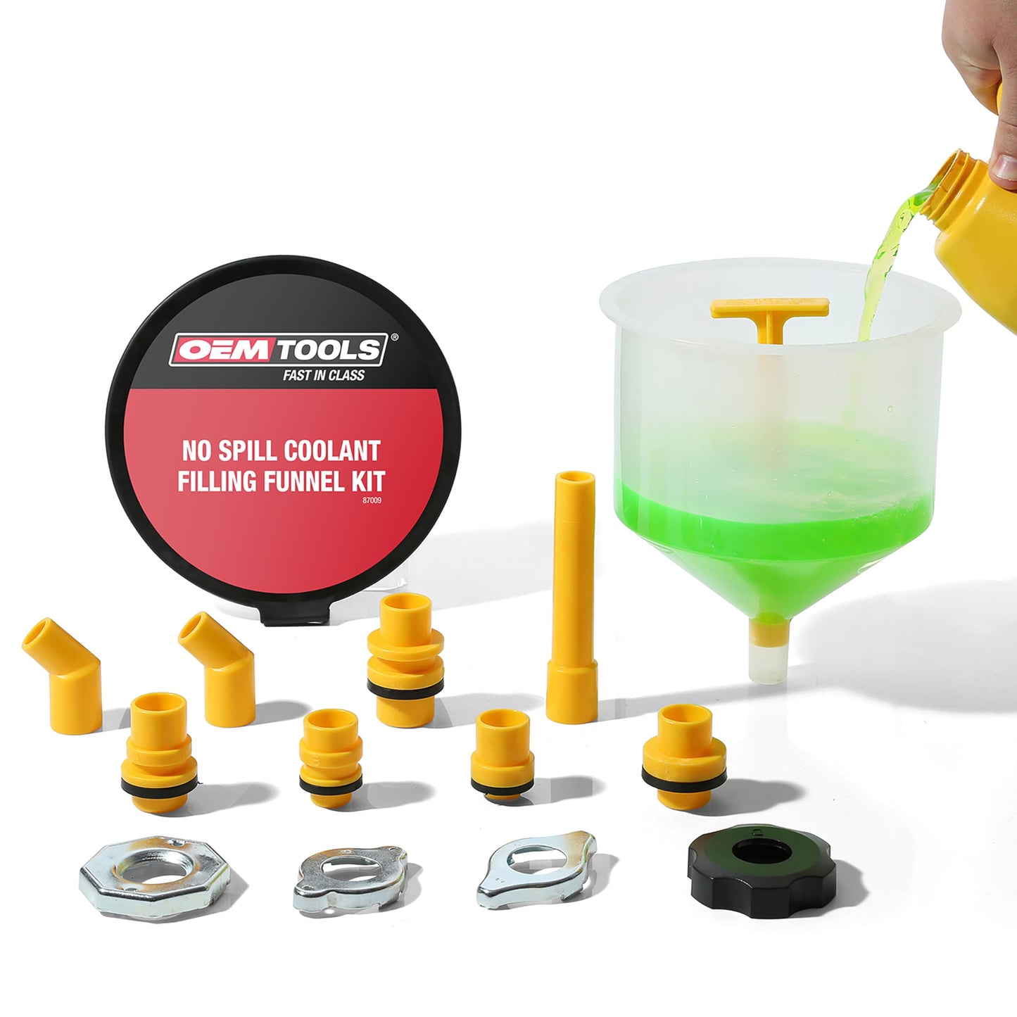 OEMTOOLS 87045 No Spill Coolant Filling Funnel Kit with Coolant Tester, No Spill Coolant Funnel Kit, Coolant Tester Kit