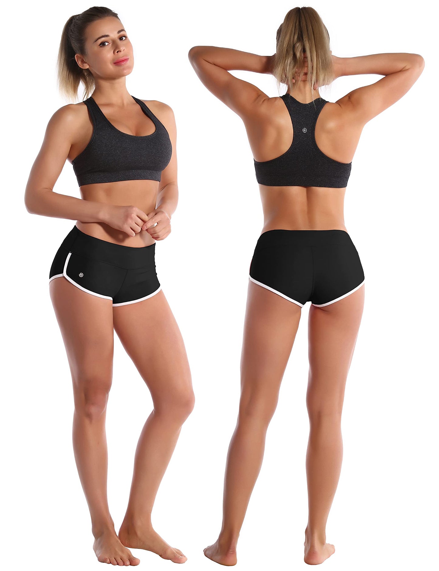 BUBBLELIME Sexy Booty Yoga Shorts Running Shorts Women Workout Booty Shorts_Black XS_1.8" Inseam