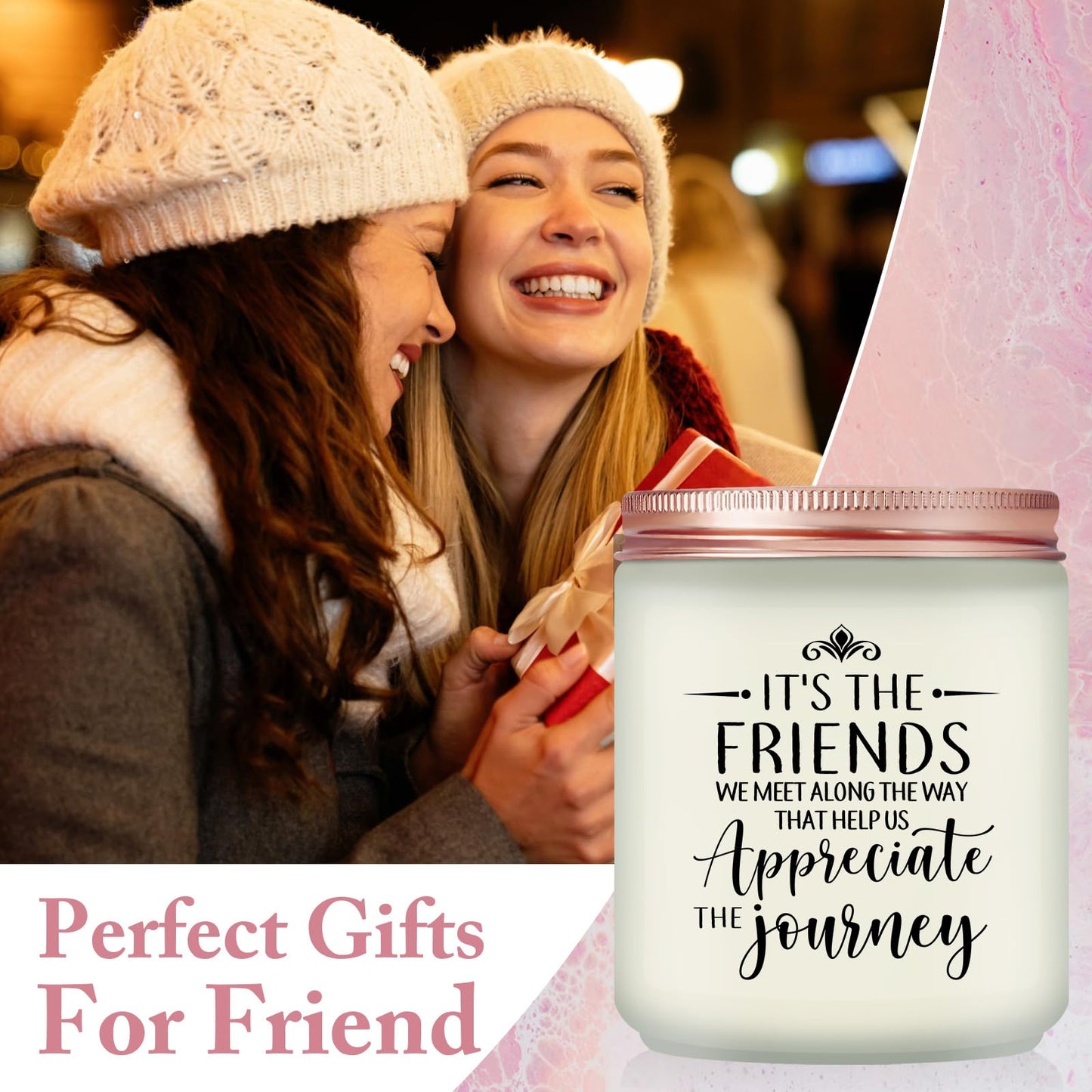 Best Friend Birthday Gifts for Women - Best Friend Candles with Sayings - Christmas, Friendship Gifts - Lavender Scented Candles