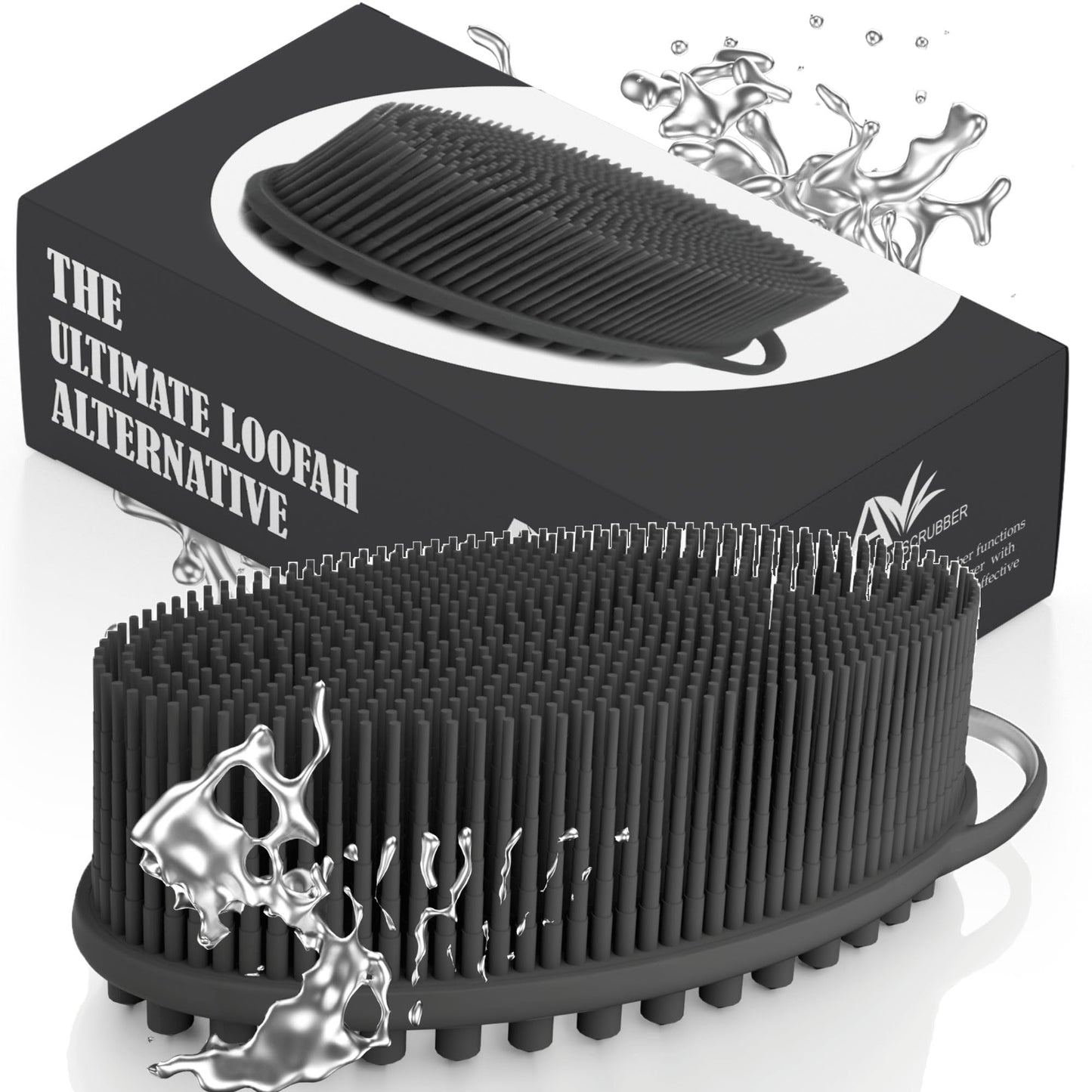 Avilana Silicone Body Scrubber – Gentle Shower Brush & Loofah Alternative – Silver-Infused Options – Fast-Drying, Hygienic, BPA-Free Silicone Body Exfoliator for Sensitive Skin, Men & Women