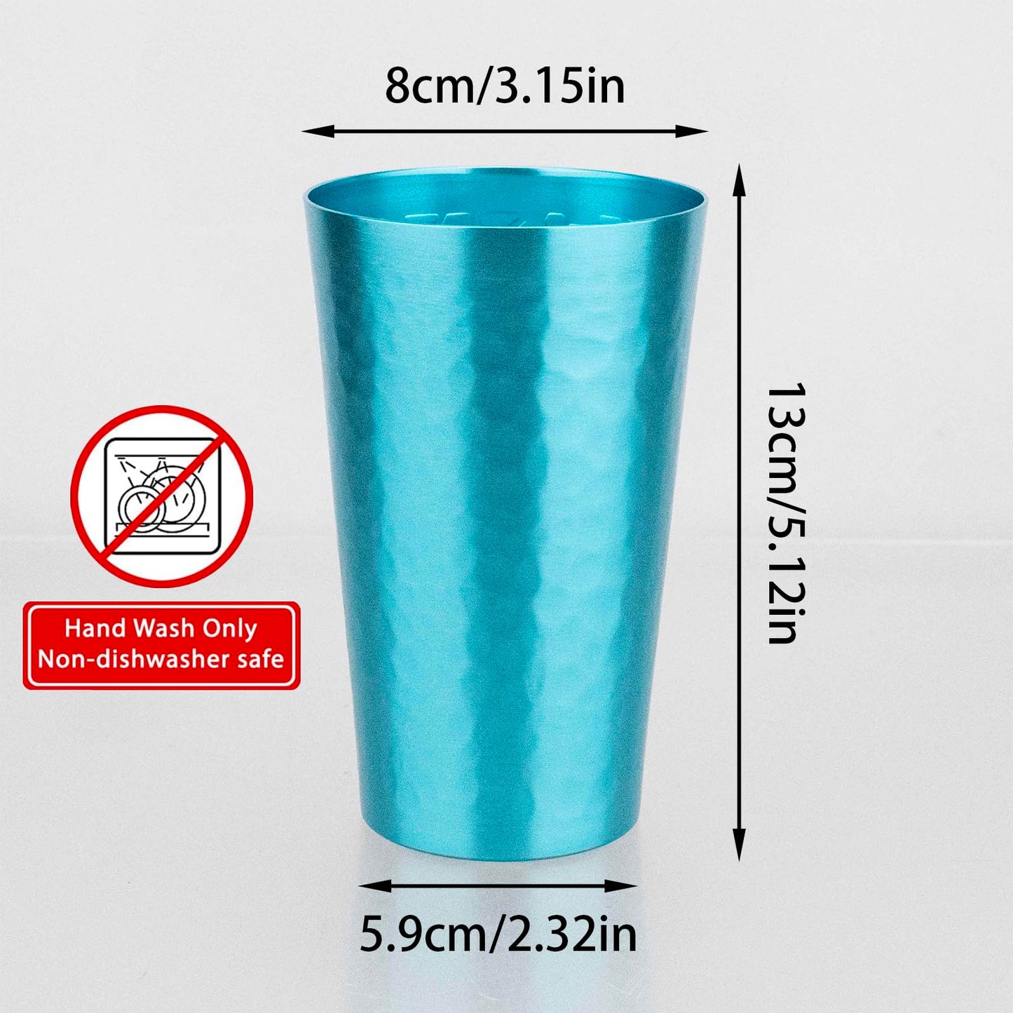 TJ Aluminum Metal Cups, Metal Anodized Multi-Colored Red, Purple, Pink, Blue, Green, Gold Party Cup Set, Aluminum Drinking Cups, Set of 6, 15 oz