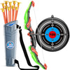 TEMI Bow and Arrow Set for Kids - Archery Toy Set - LED Light Up with Suction Cup Arrows, Target & Quiver, Indoor and Outdoor Toys for Children Boys Girls
