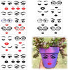 Face Stickers for Crafts Lips Mouth Eyes Eyebrows Nose Decals Make a Face Stickers for Holiday Party Supplies DIY Crafts Flower Pots Decoration(face6)