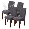 Genina Waterproof Dining Room Chair Covers Stretch Parsons Chair Slipcovers for Dining Room Kitchen Chair Protector Cover, Removable, Washable (4, Flower Pattern-Dark Gray)