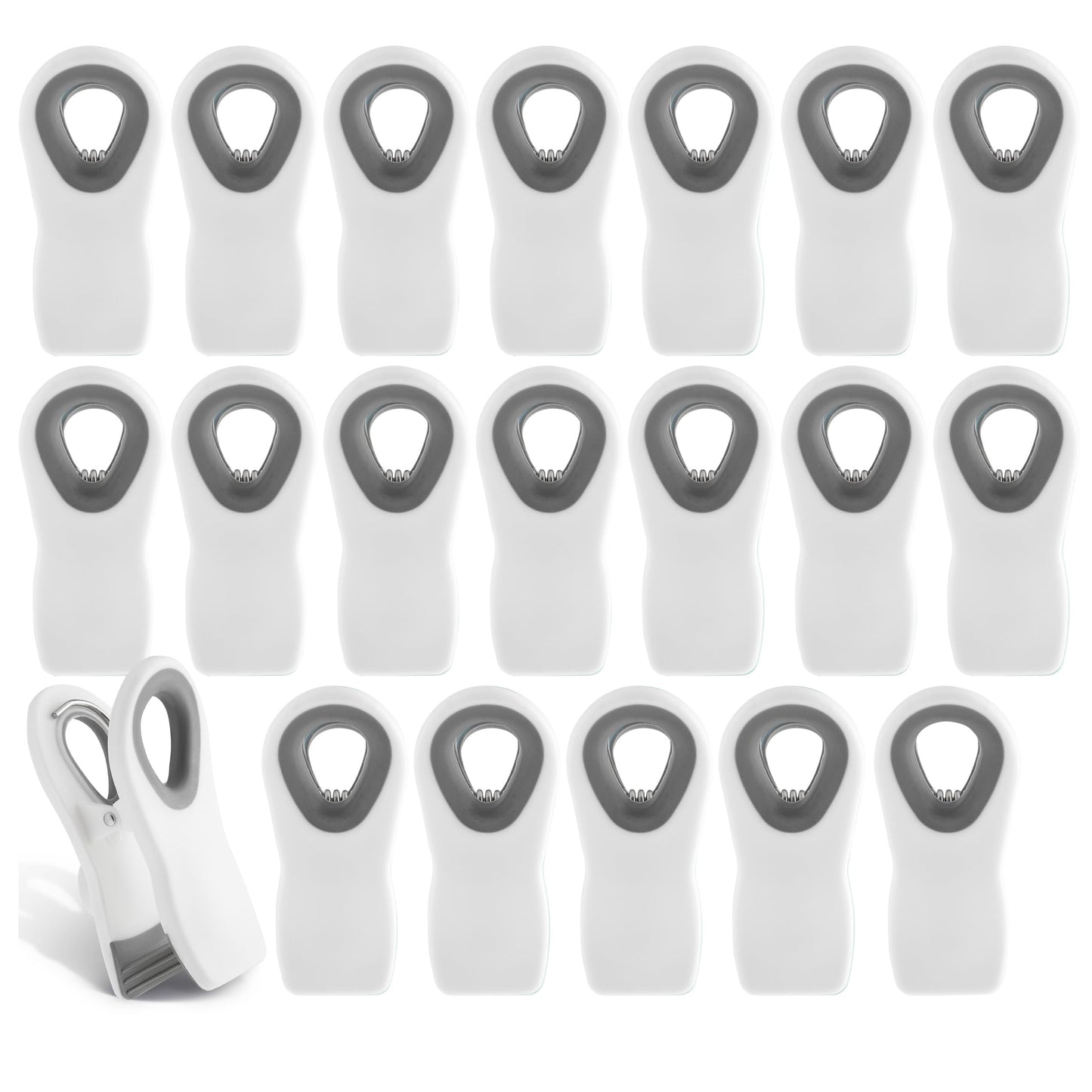 COOK WITH COLOR Bag Clips with Magnet- Food Clips, Chip Clips, Bag Clips for Food Storage with Airtight Seal Grip for Bread Bags, Snack Bags and Food Bags (Beige and Pink, Pack of 10)