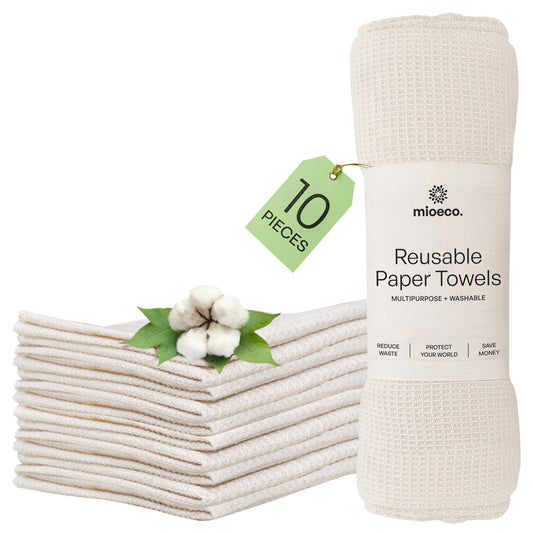 20 Pack Reusable Paper Towels Washable - Nature Friendly - Organic Cotton Alternative - Thick, Strong, Paperless Kitchen Dish Cloths - Reusable Napkins - Dish Towels - Cloth Napkin - Kitchen Towels