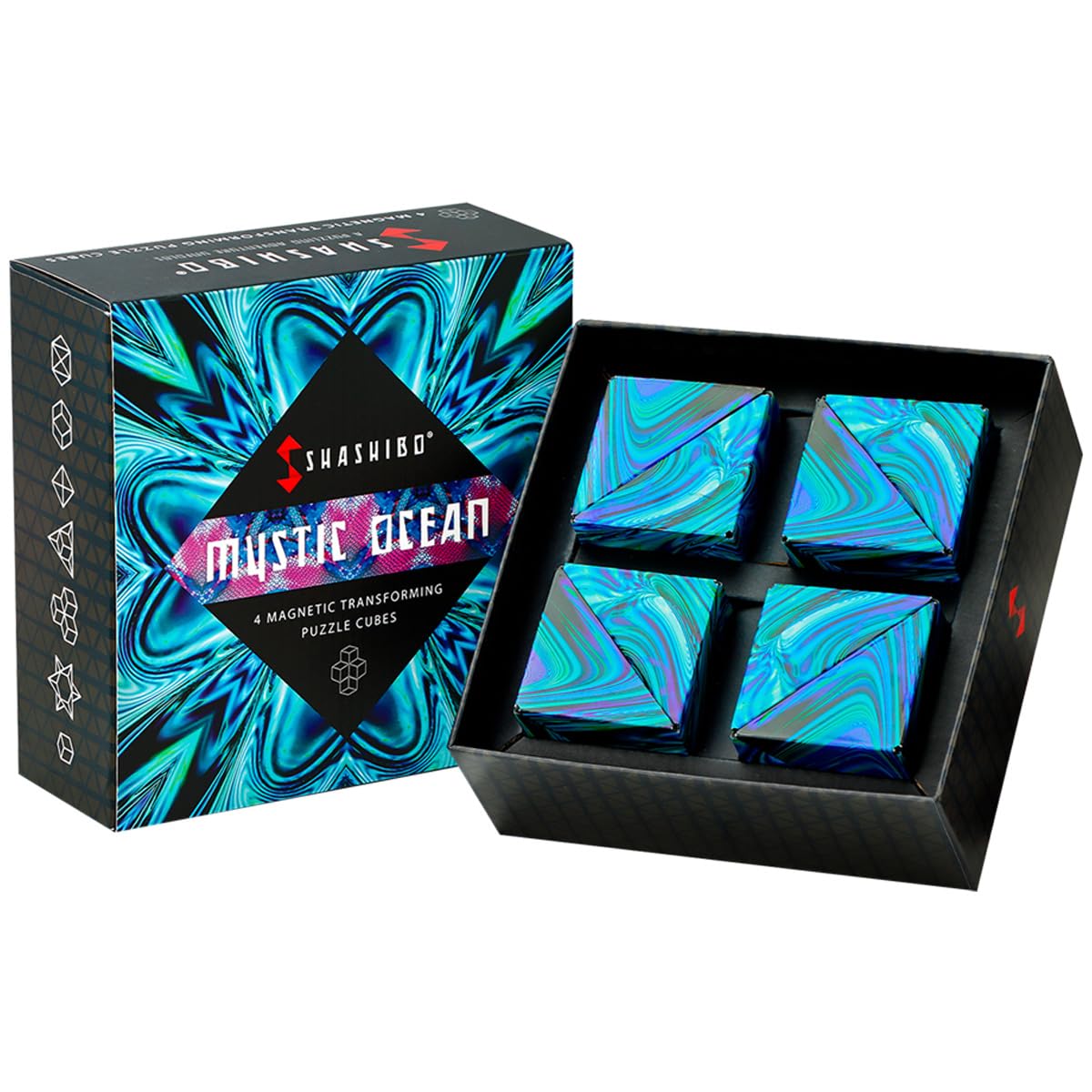 SHASHIBO Shape Shifting Box - STEM Magnetic Fidget Cube that Transforms Into Over 70 Shapes, Download Fun in Motion Toys Mobile App (Wings)