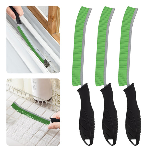 SXhyf Hard Bristle Crevice Cleaning Brush - Multifunctional Gap Cleaning Brush, Bathroom Cleaning Tools, Grout Brush, Crevice Cleaning Supplies for Household Use, Kitchen, Window, Vehicle (3, Black)