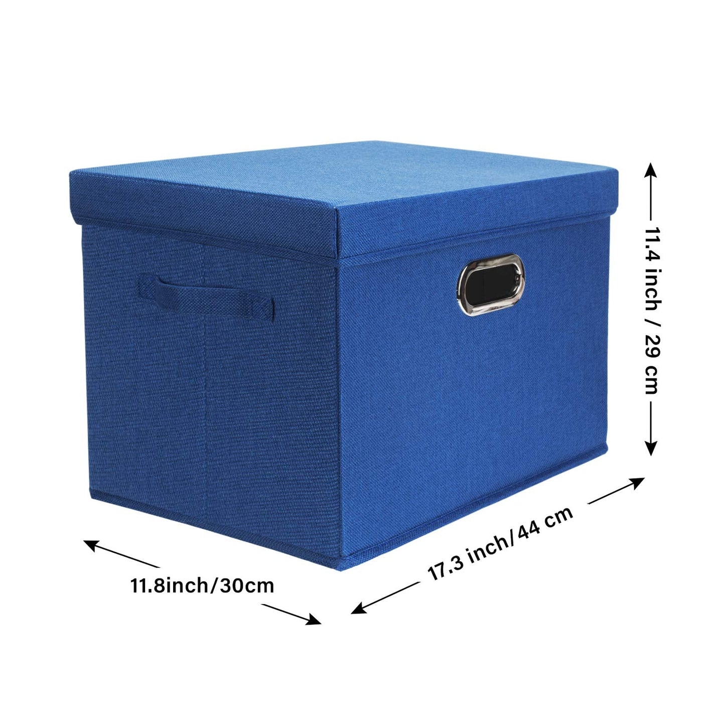 TYEERS Collapsible Storage Bins With Lids, Large Fabric Storage Boxes - 2 Pack - Classic Blue