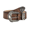 Western Strap for Women - Vintage Embossed Leather Bucket Belt Y2K Cowgirl Engraved Tooled for Jeans Pants