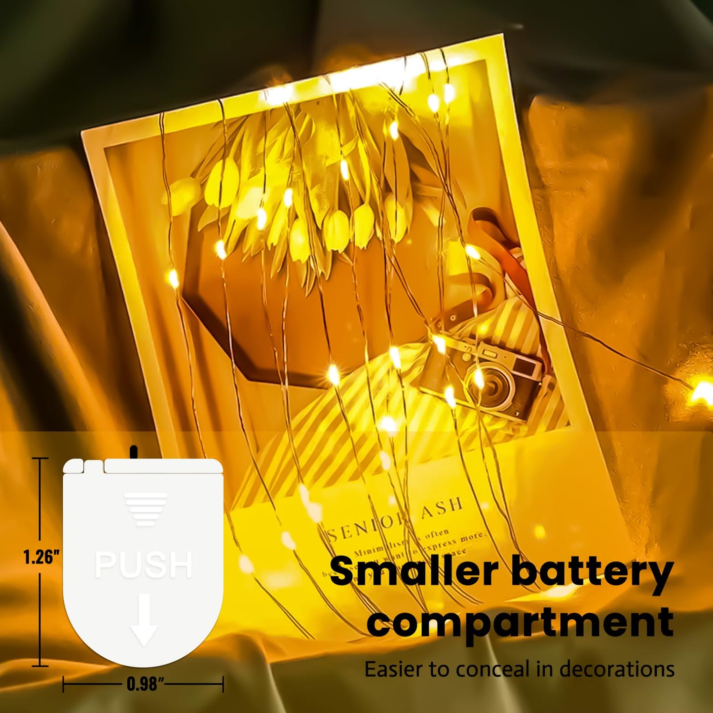 ZSJWL 30 Pack Fairy Lights Battery Operated Warm White,7Ft 20LED Mini String Light, Waterproof Twinkle Light Silver Copper Wire Lights for Wedding Party Bedroom Christmas Table Decoration