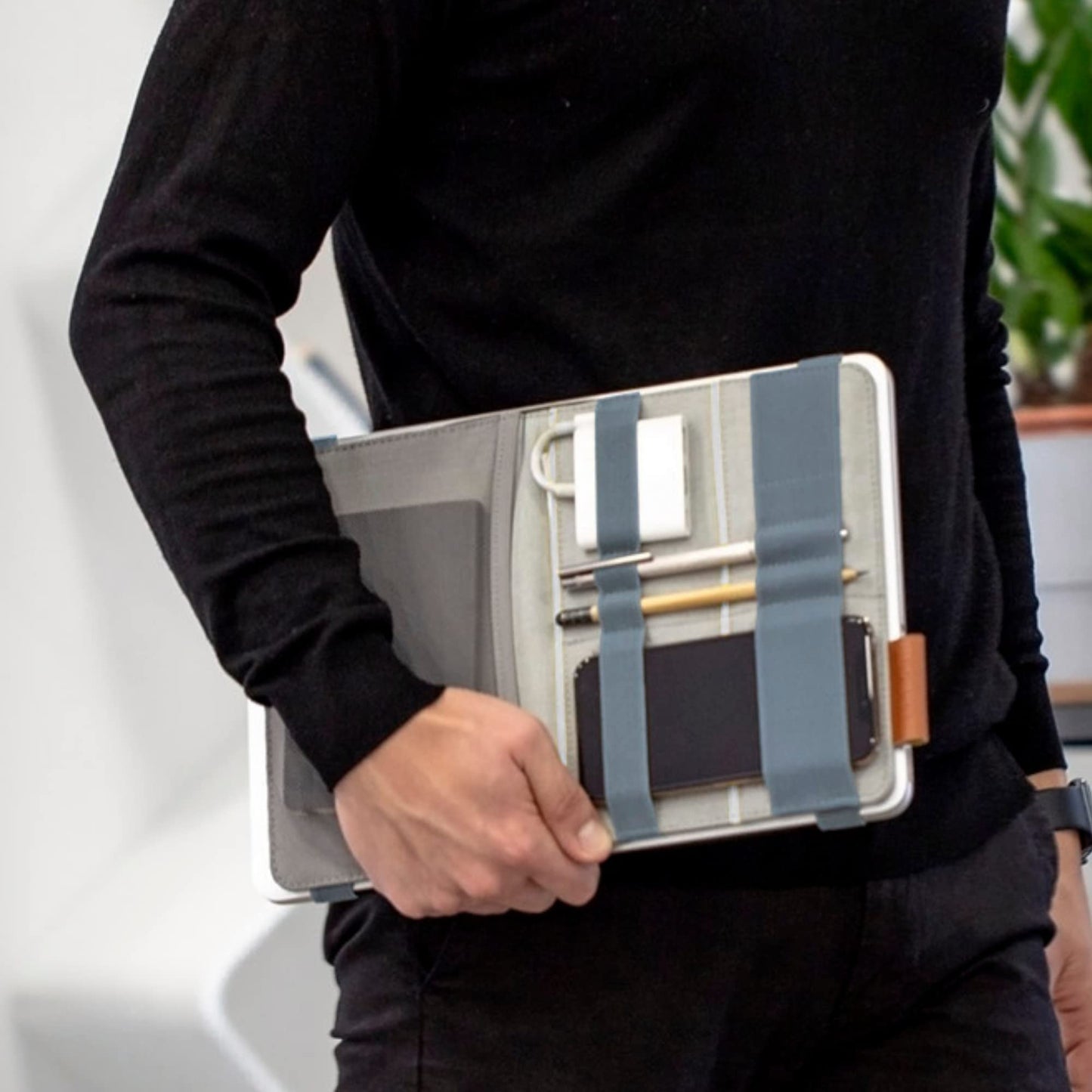 Beblau FOLD Portable Electronic Organizer – Attachable Device & Desktop Accessory | Office & Home Organizer | Fits 13"-15" Laptops & A4 Notebooks | Backpack Insert | Personal organizer