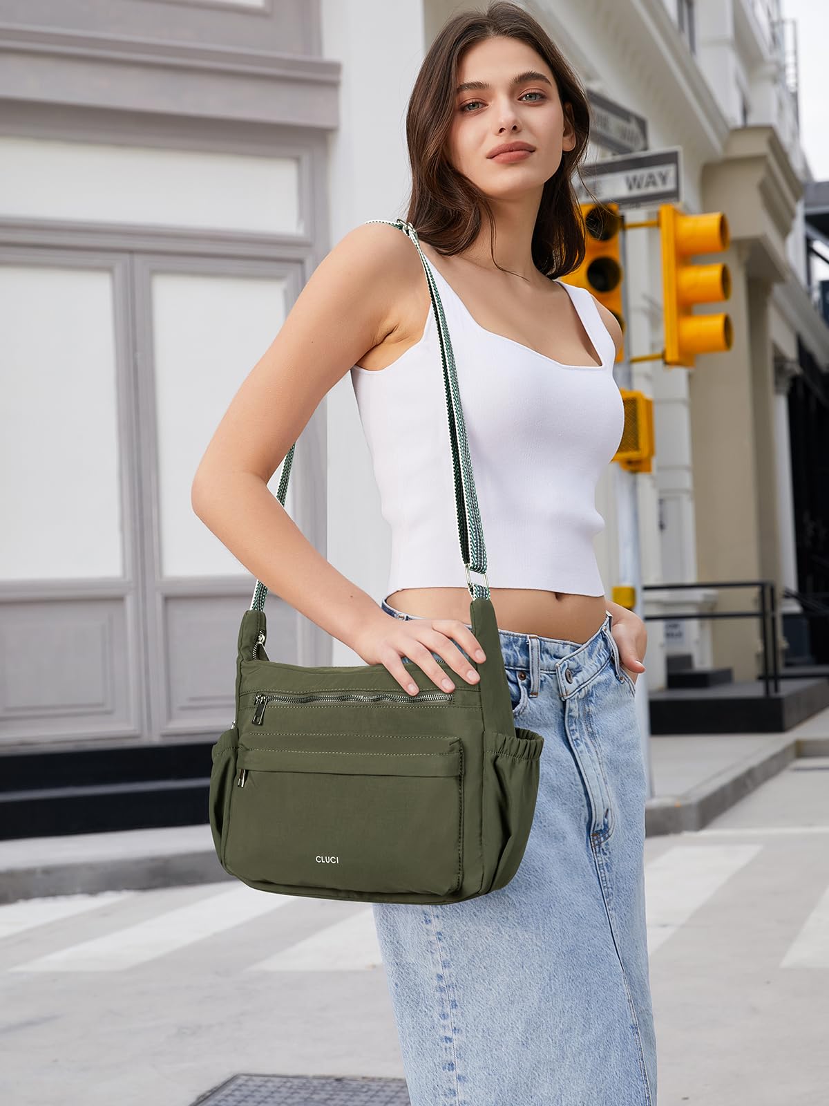 CLUCI Travel Purses for Women, Waterproof Nylon Crossbody Bags for Woman Trendy, Anti Theft Shoulder Handbags for Ladies