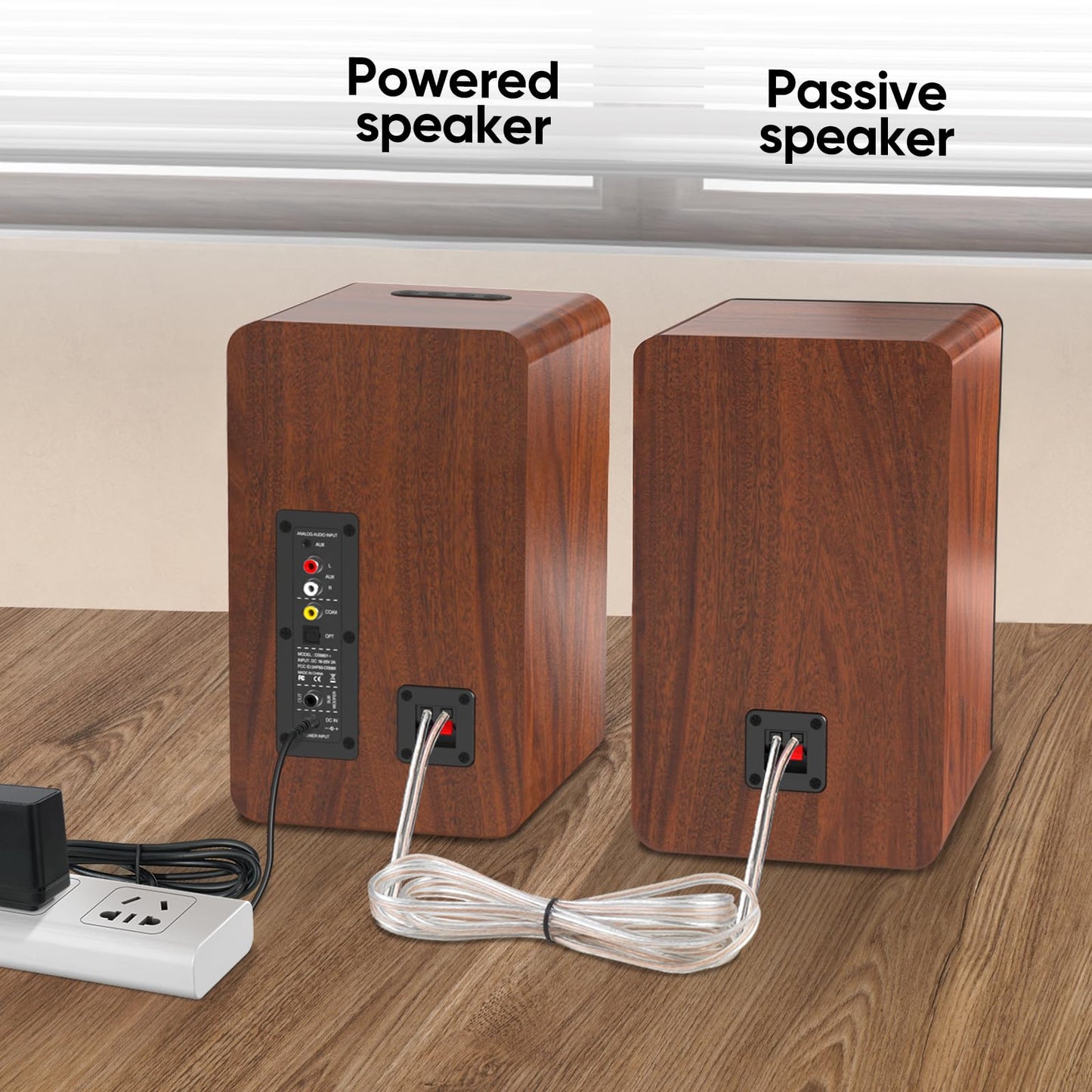 Saiyin Bluetooth Bookshelf Speakers, 40W X 2 Powered TV Speakers with 4 Inch Woofer, Turntable Speakers with Optical/AUX Input/Subwoofer Line Out for PC and TVs