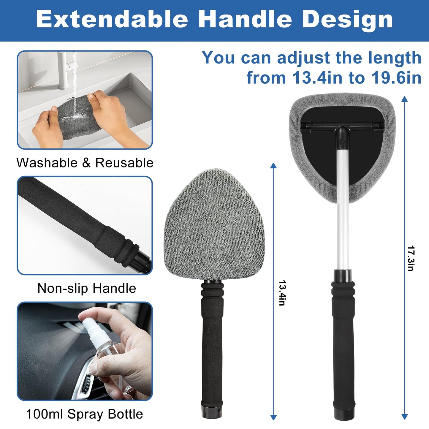 Viewsun Windshield Cleaner Tool, 13Pcs Car Interior Cleaning Kit, Car Detailing Kit Interior Cleaner, Car Detailing Brushes, Car Cleaning Gel, Inside Cleaning Supplies Accessories for Women Men