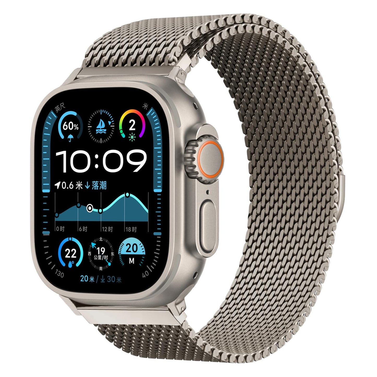 Milanese Mesh Loop for Apple Watch Ultra 2 Band 49mm 46mm 45mm 44mm 42mm 41mm 40mm 38mm Men Women,Stainless Steel Metal Bands Magnetic Buckle Strap for iWatch Ultra2/Ultra SE Series 10/9/8/7/6/5/4/3
