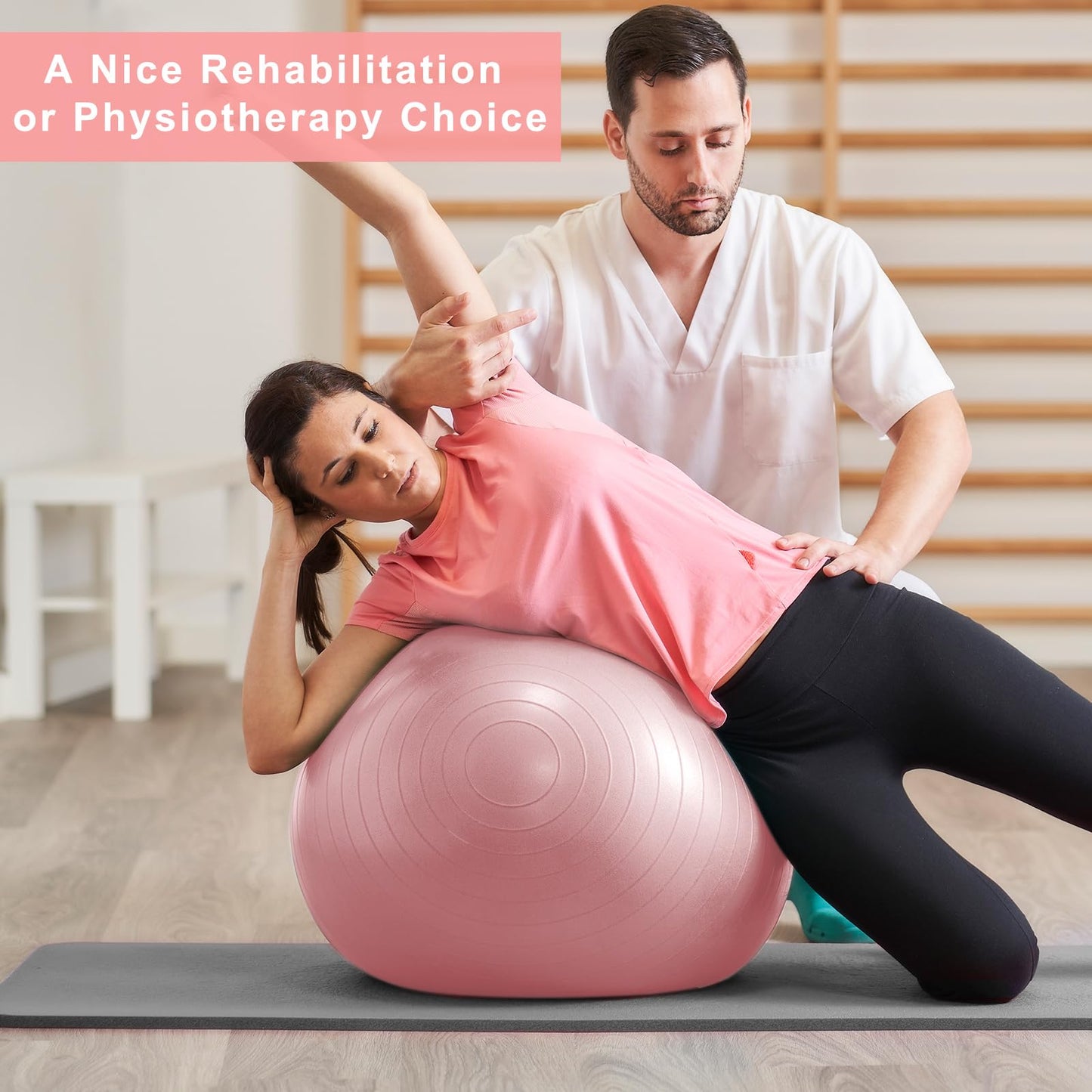 DrfzCa Exercise Ball, Pilates Ball for Pregnancy, Swiss Balance Ball with Pump,Multiple Sizes Stability Ball Chair for Office, Home Gym, Fitness, Workout and Physical Therapy