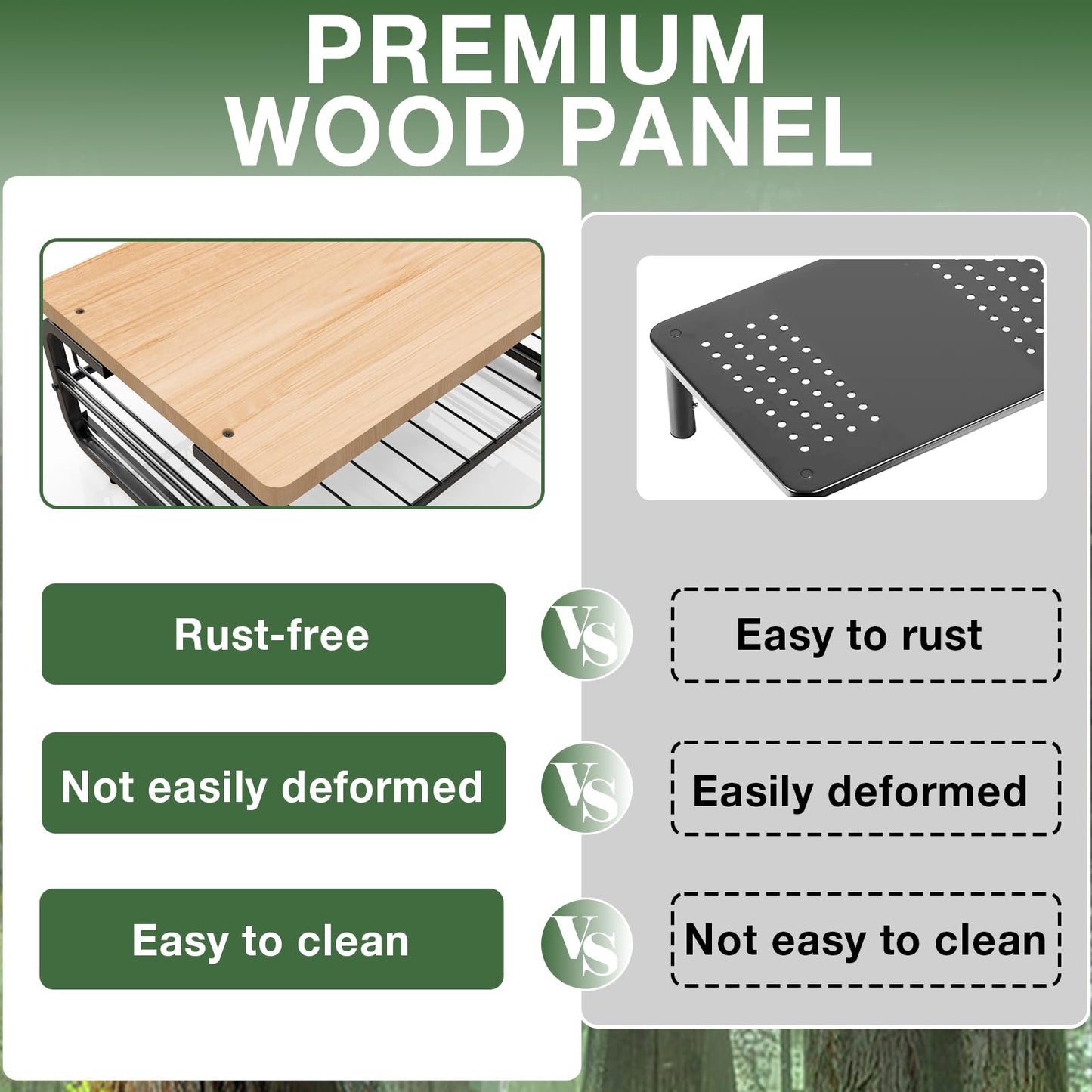 Qatsrin High Grade Wood Monitor Stand Riser, Large Capacity Monitor Stand with Drawer, Monitor Stand for Desk with Plug Holder Pen Holder, Monitor Riser Desk Organizer for Laptop iMac, Original Wood