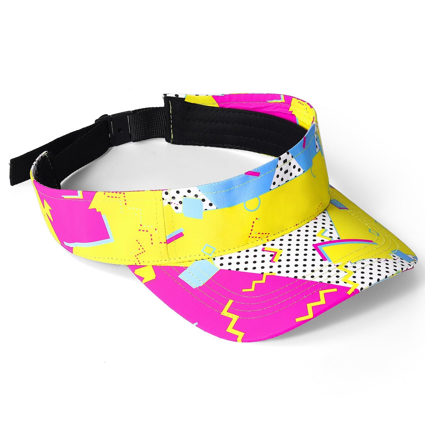 Cindeer 80s Neon Sports Visor Sun Hat for Women Men Neon Visor Retro Adjustable Nylon Cap for 80s 90s Party Golf Sports