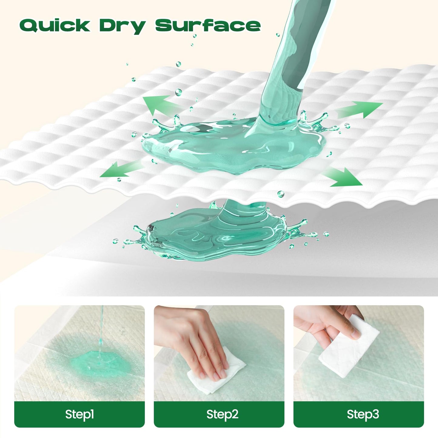 DOGGO DOUG Puppy Pads 100 Count Small 22x22in Bamboo Training Pads Deodorizing Leakproof Quick Drying Dog Pee Pads Super Absorbent Disposable Pee Pads for Dogs Puppies, Doggie, Cats, Rabbits