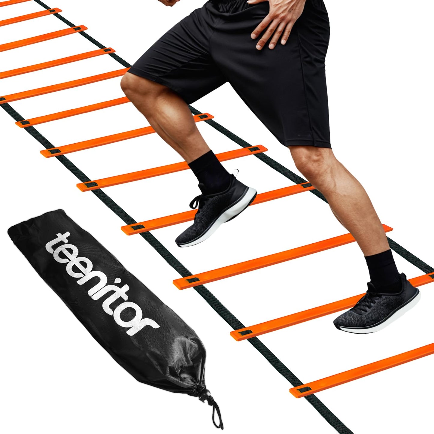 Teenitor Agility Ladder Speed Ladder Training Ladder for Soccer, Speed, Football Fitness Feet Training Carry Bag Agility Training Equipment 13 rungs, 23 feet