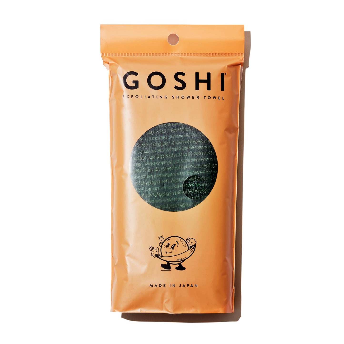 GOSHI Exfoliating Shower Towel - Rip-Resistant Exfoliating Washcloth for All Skin Types - Brick Red - Made in Japan