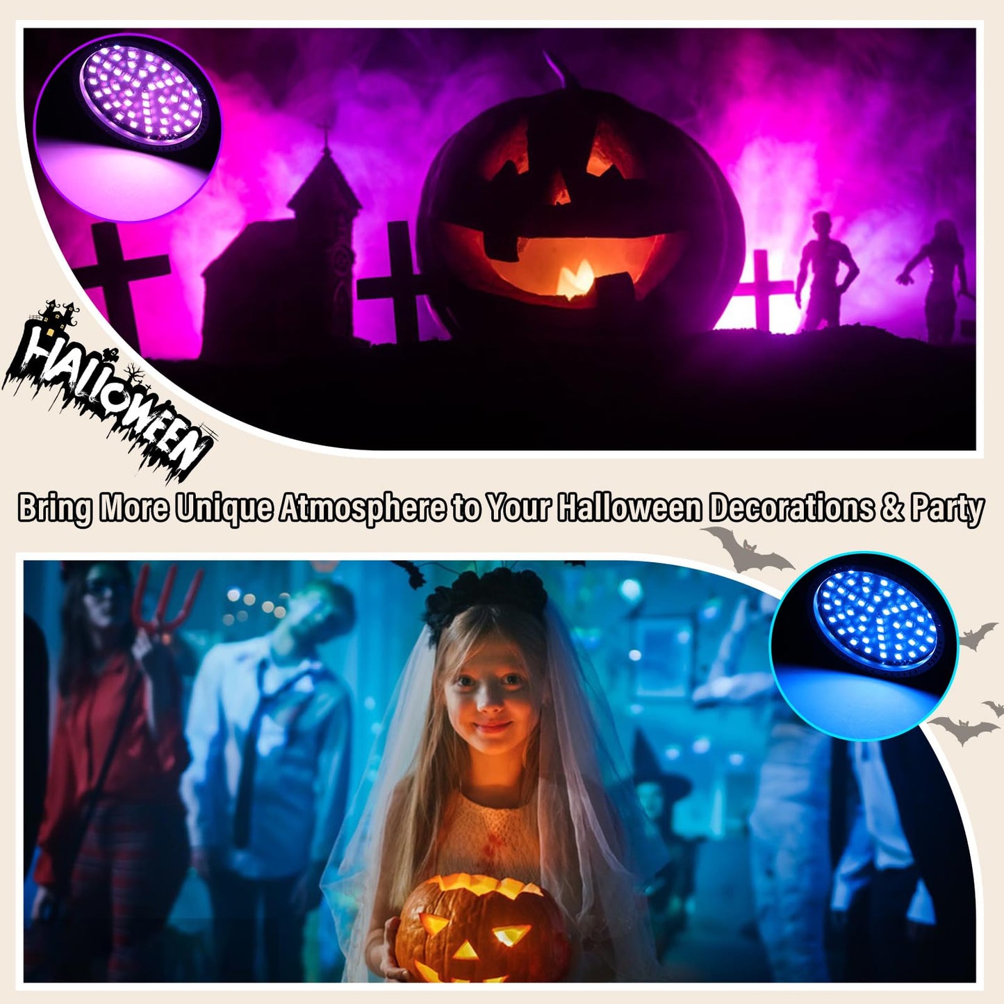 Telbum Strobe Lights, 54 Super-Bright RGB LEDs Mini Strobe Light for Parties, Halloween Strobe Lights with Remote Control, Sound Activated & Speed Control DJ Flashing Light for Room Stage Disco Party