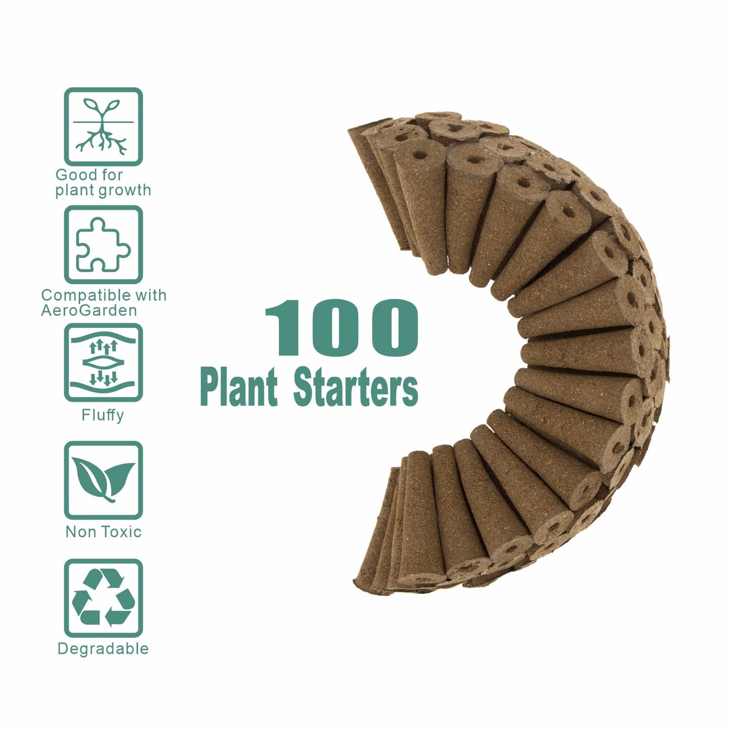 lukandafi Grow Sponges 100 Pack, Hydroponics Sponge Compatible with Aerogarden, iDOO